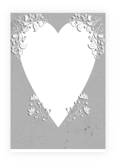vintage heart (white flowers, bg dye)
