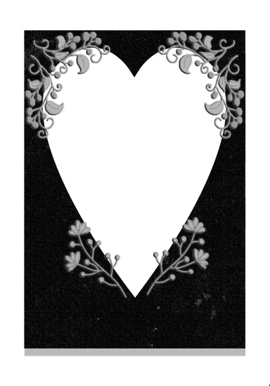vintage heart (black, dye flowers)