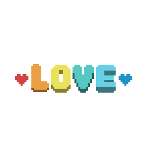 love pixel letters borderless