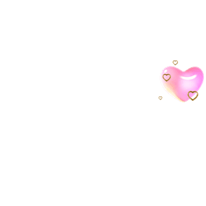 3D pink and gold hearts