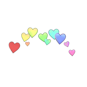 rainbow heart crown