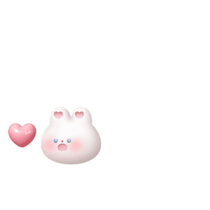 3D bunny heart 