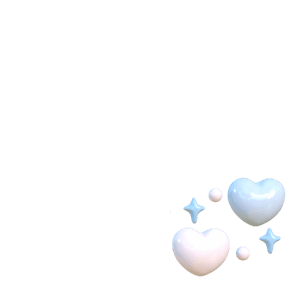 3D hearts with sparkles 