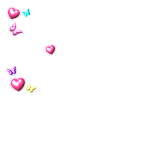3D hearts and butterflies