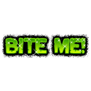 green webcore bite me text