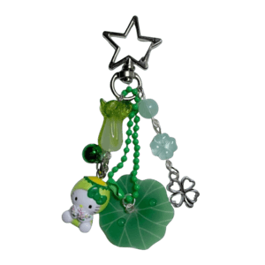 green hello kitty keychain