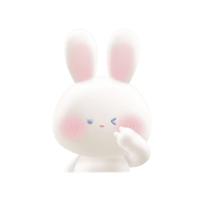 3D bunny peace sign