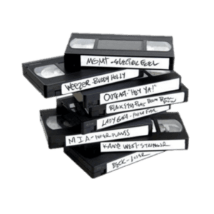 stack of cassette tapes