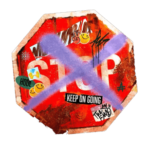 Trashed stop sign
